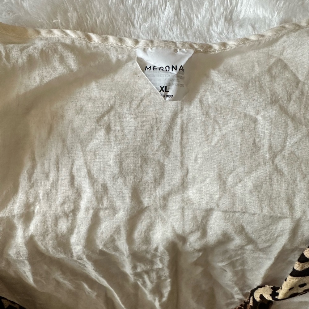 Merona Cream Swim Coverup with Leopard Trim - Picture 8 of 11